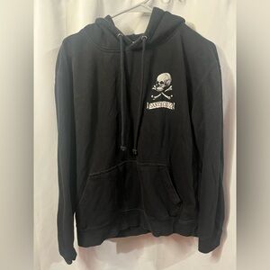 Duck Co Santa Cruz Black Hoodie With Skulls Pirates Swords Size M